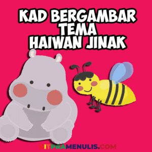 kad bergambar tema haiwan jinak prasekolah