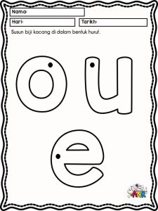 huruf vokal aeiou prasekolah pendidikan khas