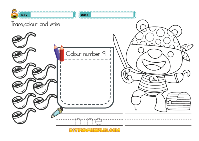 Mathematic Preschool Worksheet One To Ten For Kids Too | KitPraMenulis